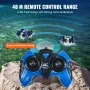 Amphibious Remote Control Car Boat, 2.4GHz 12 km/h, 4WD Waterproof RC Car for Kids, 360° Rotating Stunt Car with 2 Batteries, Al