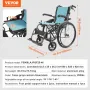 Wheelchair, Durable Aluminum Alloy Ultra-Lightweight Wheelchairs, Portable Wheelchair with Flip-Back Desk-Length Arms, 3-Positio