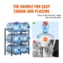 3 Tiers Water Jug Holder, 5 Gallon Water Bottle Holder, Double Row Water Bottle Rack for 6 Bottles, Heavy Duty Water Jug Rack fo