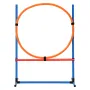 Dog Agility Training Equipment, 4 PCS Set with Adjustable High Hurdles,6 Weave Poles,Jump Ring,Square Pause Box,Whistle,Foldable