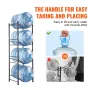 4 Tiers Water Jug Holder, 5 Gallon Water Bottle Holder, Single Row Water Bottle Rack for 4 Bottles, Heavy Duty Water Jug Rack fo