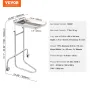 Stainless Steel Lab Carts, Lab Utility Cart with Single Tray, Mobile Medical Cart with 2 Silent Wheels, Lab Rolling Cart for Lab