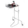 Stainless Steel Lab Carts, Lab Utility Cart with Single Tray, Mobile Medical Cart with 2 Silent Wheels, Lab Rolling Cart for Lab