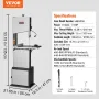 Band Saw Benchtop Bandsaw, 1100W 1,5 hk Motor, 13,39-tommer