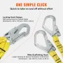 38mm Safety Lanyard, 6ft(1.83m) Fall Protection Lanyard with 2 Alloy Steel Snap Hooks, Retractable Safety Belt for Outdoor/Indoo