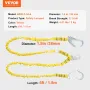 38 mm Sikkerhed lanyard 6ft (1,83 m) Fallbeskyttelse Lanyard 2