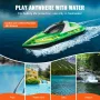 RC Boat, 2.4GHz 12 km/h, Remote Control Boat for Pools & Lakes, Racing Boat with LED Light, 2 Rechargeable Batteries, Whole Body