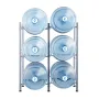 3 Tiers Water Jug Holder, 5 Gallon Water Bottle Holder, Double Row Water Bottle Rack for 6 Bottles, Heavy Duty Water Jug Rack fo
