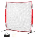 Barrikade backstop net, 7x7 ft kugle sportsbarriere netting, bærbart praksisudstyr med bærepose, beskyttelsesskærm til