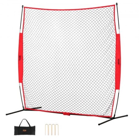 Barrikade backstop net, 7x7 ft kugle sportsbarriere netting, bærbart praksisudstyr med bærepose, beskyttelsesskærm til