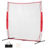Barrikade backstop net, 7x7 ft kugle sportsbarriere netting, bærbart praksisudstyr med bærepose, beskyttelsesskærm til