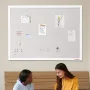 48"x36" White Cork Board with Linen Surface – Stylish Wall-Mounted Bulletin Board for Home, School, Office – Elegant & Functiona
