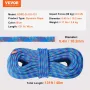 10.2mm dynamisk klatring reb 40m (131ft) udendørs klatrende reb