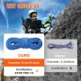 10.2mm Dynamic Climbing Rope, 60M(197ft) Outdoor Rock Climbing Rope 25KN Breaking Tension, Stretchable Fiber Rope with Steel Sna
