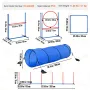 Dog Agility Training Equipment, 5 PCS Set with Adjustable High Hurdles,6 Weave Poles, Tunnel, Jump Ring, Pause Box, Whistle, Fol