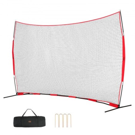 Barrikade backstop net, 16x10 ft kugle sportsbarriere netting, bærbart praksisudstyr med bærepose, beskyttelsesskærm til