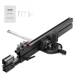 Precision Miter Gauge, Standard Slot 19 x 9.5 mm, Aluminum Alloy Table Saw Miter Gauge with 48-89 cm Grating 15 Angle Stops