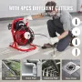 Drain Cleaner Machine 50FT x 3/8 Inch, Sewer Snake Auger Manual Feed, 250W Electric Drain Cleaning Machine with 4 Cutters & Air-