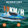 RC Boat, 2.4GHz 12 km/h, Remote Control Boat for Pools & Lakes, Racing Boat with LED Light, 2 Rechargeable Batteries, Whole Body