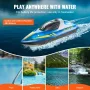 RC Boat, 2.4GHz 12 km/h, Remote Control Boat for Pools & Lakes, Racing Boat with LED Light, 2 Rechargeable Batteries, Whole Body