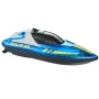 RC Boat, 2.4GHz 12 km/h, Remote Control Boat for Pools & Lakes, Racing Boat with LED Light, 2 Rechargeable Batteries, Whole Body