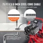 Drain Cleaner Machine Drain Auger 2286 cm x 9.5 mm Manual Feed & 4 Cutters