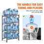 4 Tiers Water Jug Holder, 5 Gallon Water Bottle Holder, Double Row Water Bottle Rack for 8 Bottles, Heavy Duty Water Jug Rack fo
