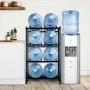 4 Tiers Water Jug Holder, 5 Gallon Water Bottle Holder, Double Row Water Bottle Rack for 8 Bottles, Heavy Duty Water Jug Rack fo