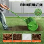 Compost Spreader and Peat Moss Spreader, 24" Push/Tow-Behind Roller Lawn Spreader with Height Adjustable T Shaped Handle, Steel 