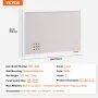 30 "X20" White Cork Board med Linen Surface Wall-Montered