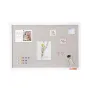 30"x20" White Cork Board with Linen Surface – Stylish Wall-Mounted Bulletin Board for Home, School, Office – Elegant & Functiona