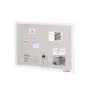 30"x20" White Cork Board with Linen Surface – Stylish Wall-Mounted Bulletin Board for Home, School, Office – Elegant & Functiona