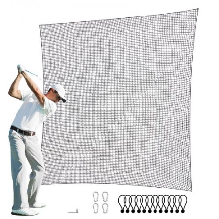 Golf Net, 10x10ft Golf Practice Net, Indoor Hitting Net for Golf, Baseball, Hockey, Soccer, Heavy Duty Nylon DIY Ball Net,