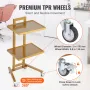 2 Tiers Stainless Steel Lab Carts, Lab Utility Cart with 2 Trays, Mobile Medical Cart with 4 Silent Wheels, Lab Rolling Cart for