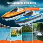 RC Boat, 2 Pack 2.4GHz 12 km/h, Remote Control Boat for Pools & Lakes, Racing Boat with LED Light, 4 Rechargeable Batteries, Who