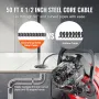 Drain Cleaner Machine 50FT x 1/2 Inch, Manual Feed Sewer Snake Auger - with 4 Cutters & Air-activated Foot Switch for 2" to 4" P