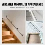 Pipe Stair Handrail, 304.8 cm Staircase Handrail, 199.6 kg Load Capacity Carbon Steel Pipe Handrail, Industrial Pipe Handrail wi