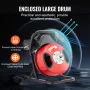 Drain Cleaner Machine 50FT x 1/2 Inch, Manual Feed Sewer Snake Auger - with 4 Cutters & Air-activated Foot Switch for 2" to 4" P