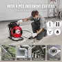Drain Cleaner Machine 50FT x 1/2 Inch, Manual Feed Sewer Snake Auger - with 4 Cutters & Air-activated Foot Switch for 2" to 4" P