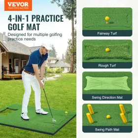 Pro 5x4ft golf, der rammer Mat Turf Golf Training Aid Indoor Outdoor Practice