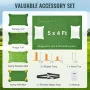 4 IN 1 Golf Hitting Mat, 5x4ft Artificial Turf Golf Hitting Mat, Thickened Golf Aids Includes 4 Interchangeable Inserts, Golf Pr