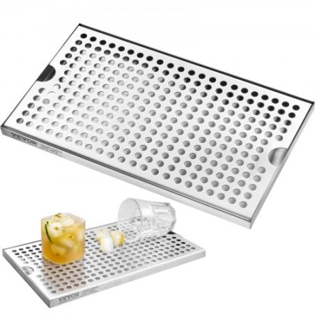 Beer Drip Tray 304 Stainless Steel Kegerator Drip Trays with Non-Slip Pads