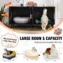 Cat Litter Box Enclosure for 2 Cats, Litter Box Furniture Hidden with Rattan Decorated Doors, Wooden Cat Box Cabinet Fit Most of