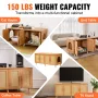 Cat Litter Box Enclosure for 2 Cats, Litter Box Furniture Hidden with Rattan Decorated Doors, Wooden Cat Box Cabinet Fit Most of