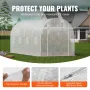 Walk-in Tunnel Greenhouse, 14.6x6.4x6.3 ft Hoop House Greenhouse Tunnel, Plant Hot House with Galvanized Steel Frame, White PE C