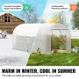 Walk-in Tunnel Greenhouse, 14.6x6.4x6.3 ft Hoop House Greenhouse Tunnel, Plant Hot House with Galvanized Steel Frame, White PE C