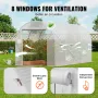 Walk-in Tunnel Greenhouse, 14.6x6.4x6.3 ft Hoop House Greenhouse Tunnel, Plant Hot House with Galvanized Steel Frame, White PE C
