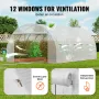 Walk-in Tunnel Greenhouse, 19.4x9.7x6.5 ft Hoop House Greenhouse Tunnel, Plant Hot House with Galvanized Steel Frame, White PE C