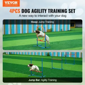 Dog Agility Training Equipment 4 Pcs sæt forhindringer og hoppringhindring