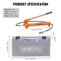 12 Ton Porta Power Kit, Portable Hydraulic Jack with 4.6 ft/1.4 m Oil Hose, Auto Body Frame Repair Kit with Storage Case for Car